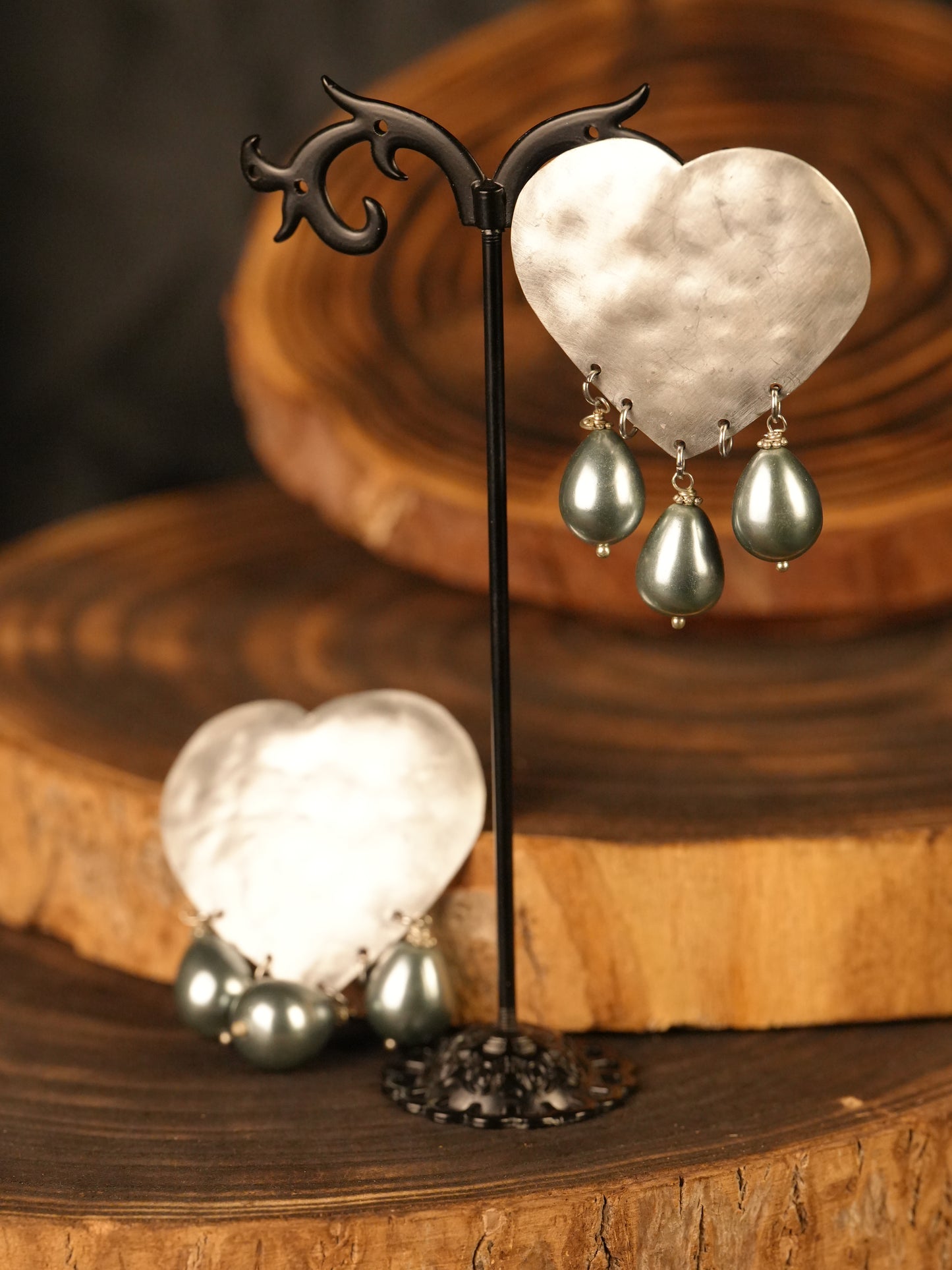 Orecchino Heart Pearl's