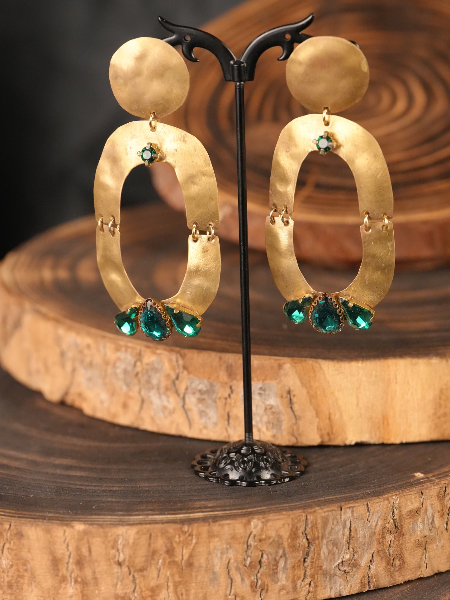 Orecchino Green oval