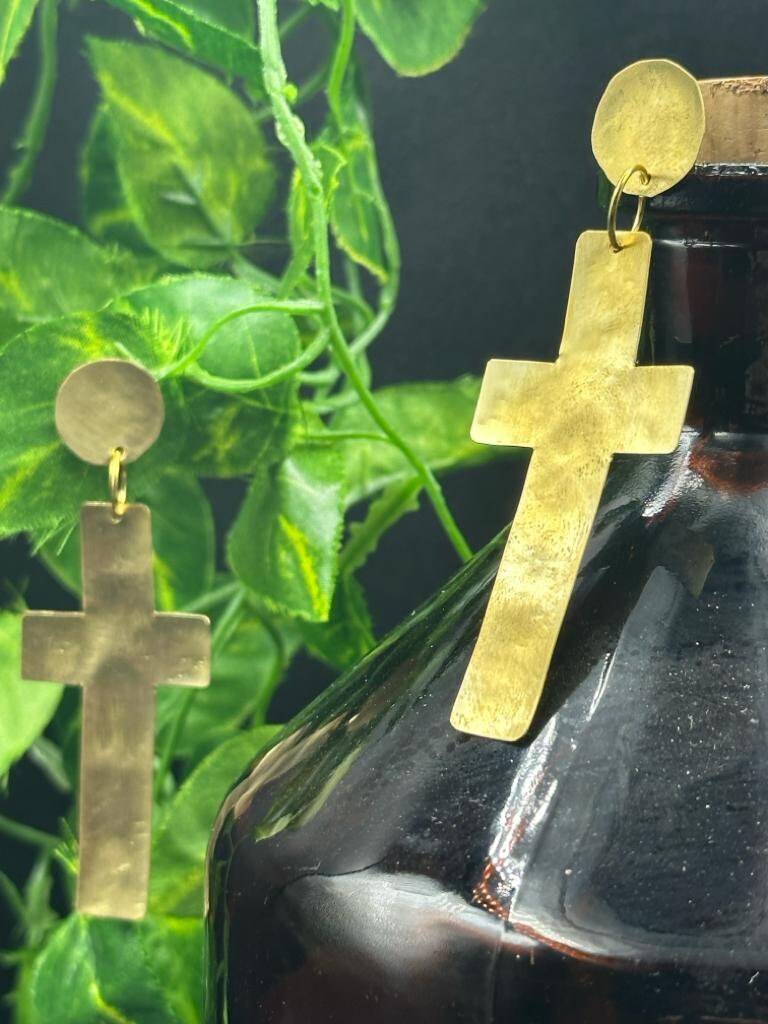 Orecchini gold cross