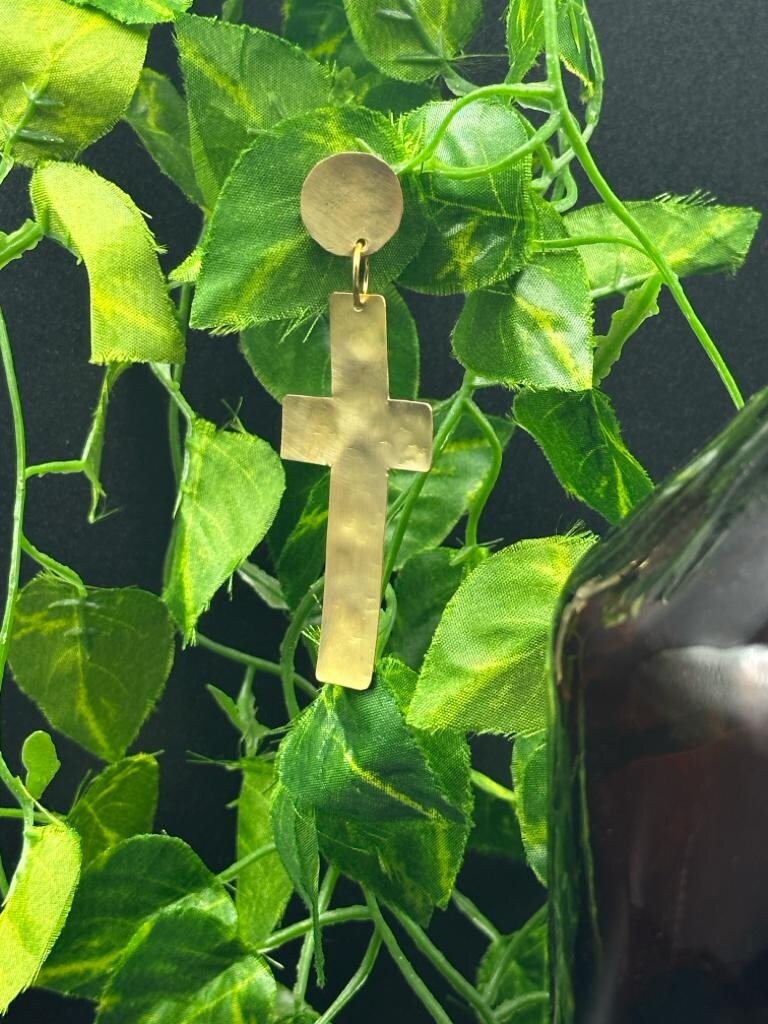 Orecchini gold cross