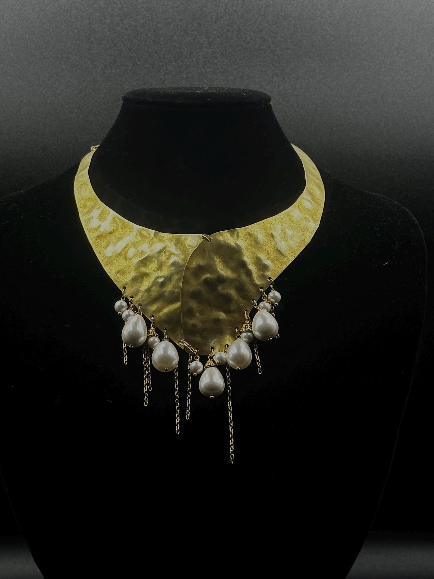 Collana ottone perle barocche