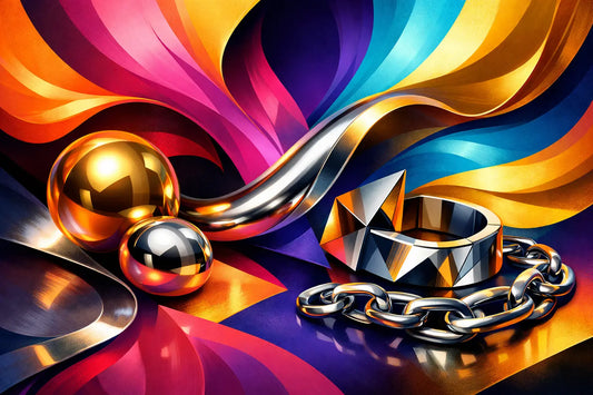 Styling editoriale con accessori metallici