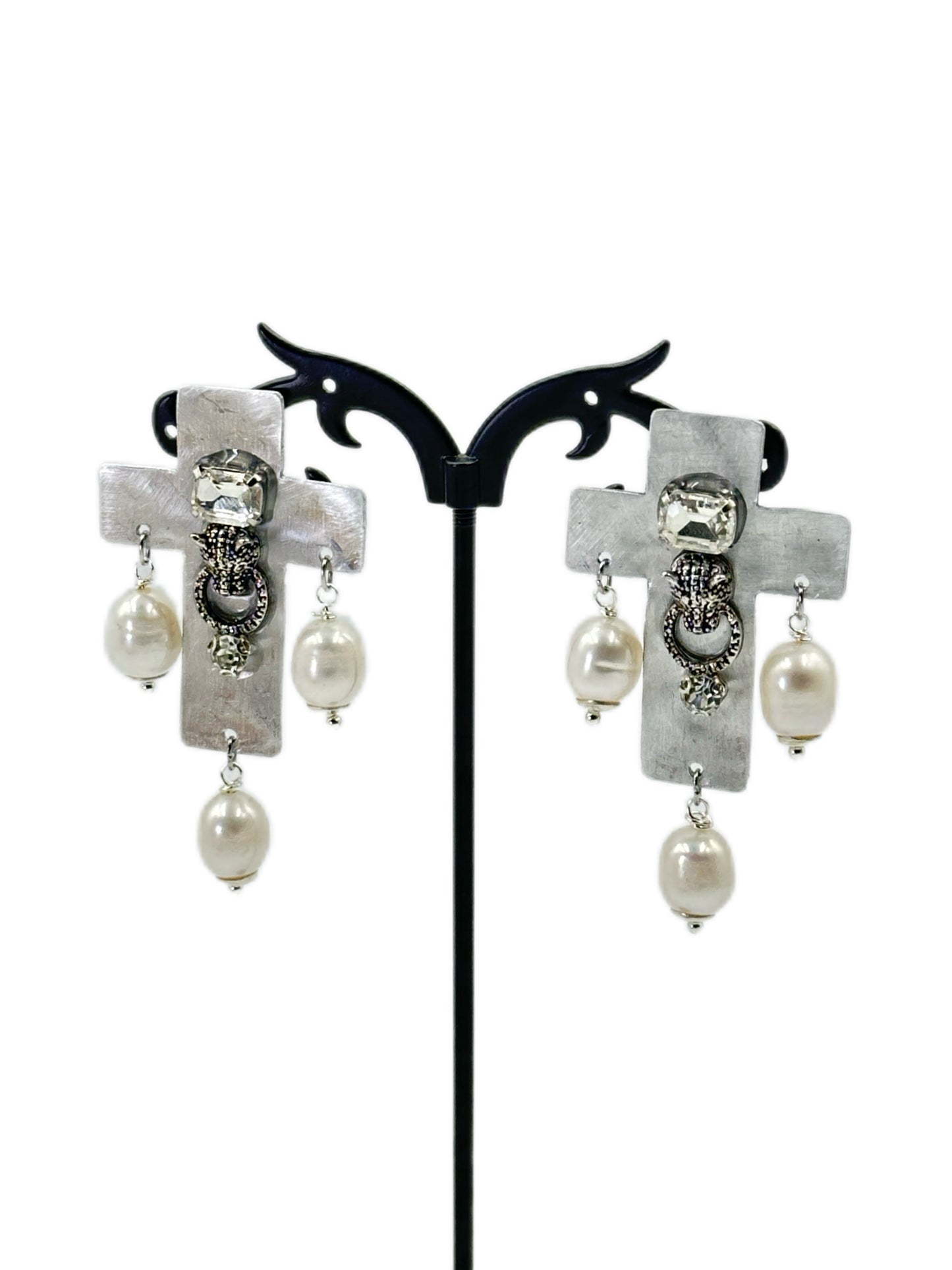 Orecchini Cross Pearl's