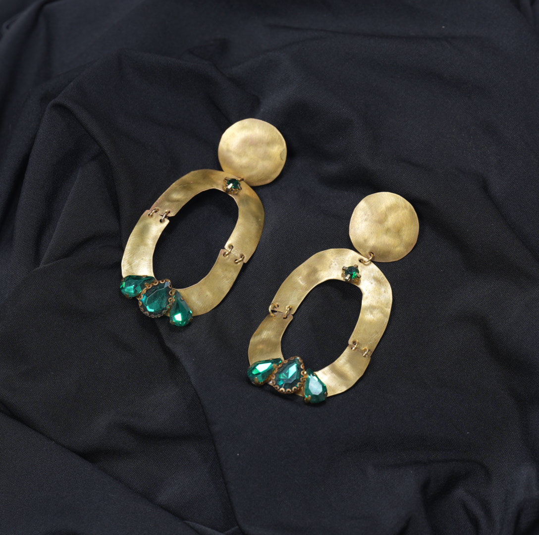 Orecchino Green oval