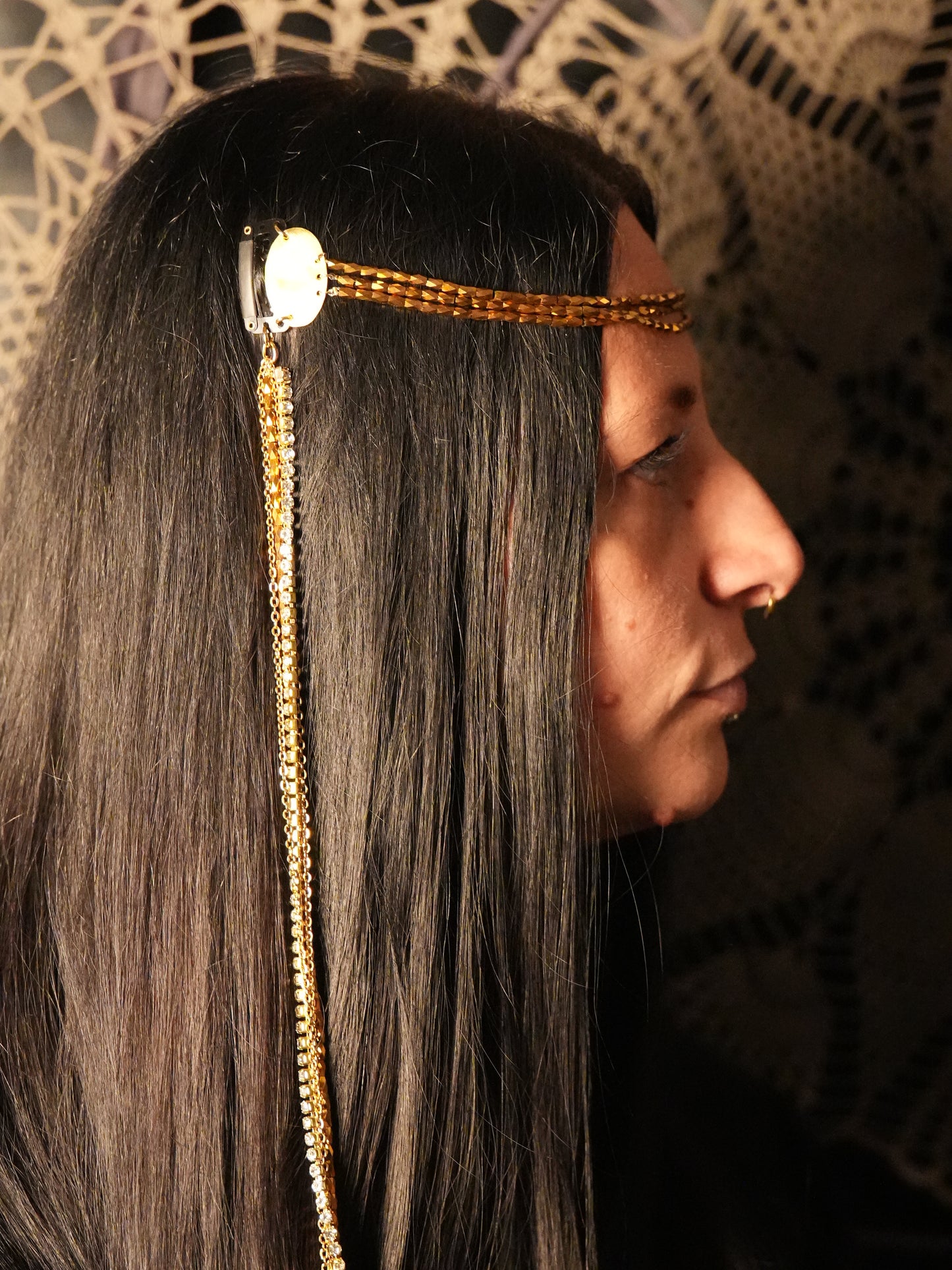 Head chain Curly hair