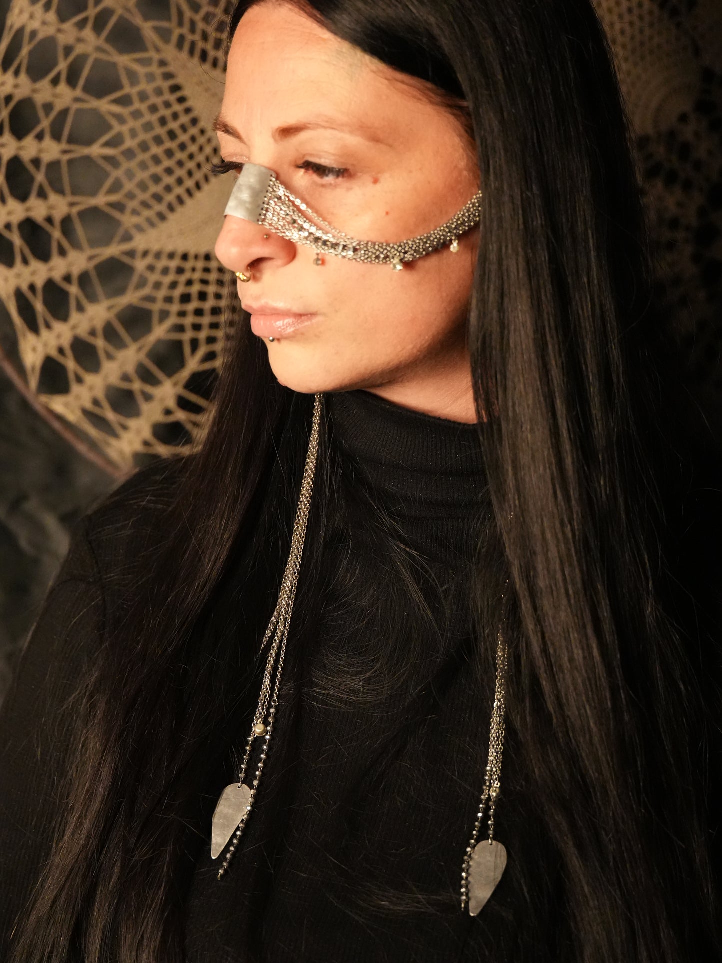 Face Chain Silver Tears