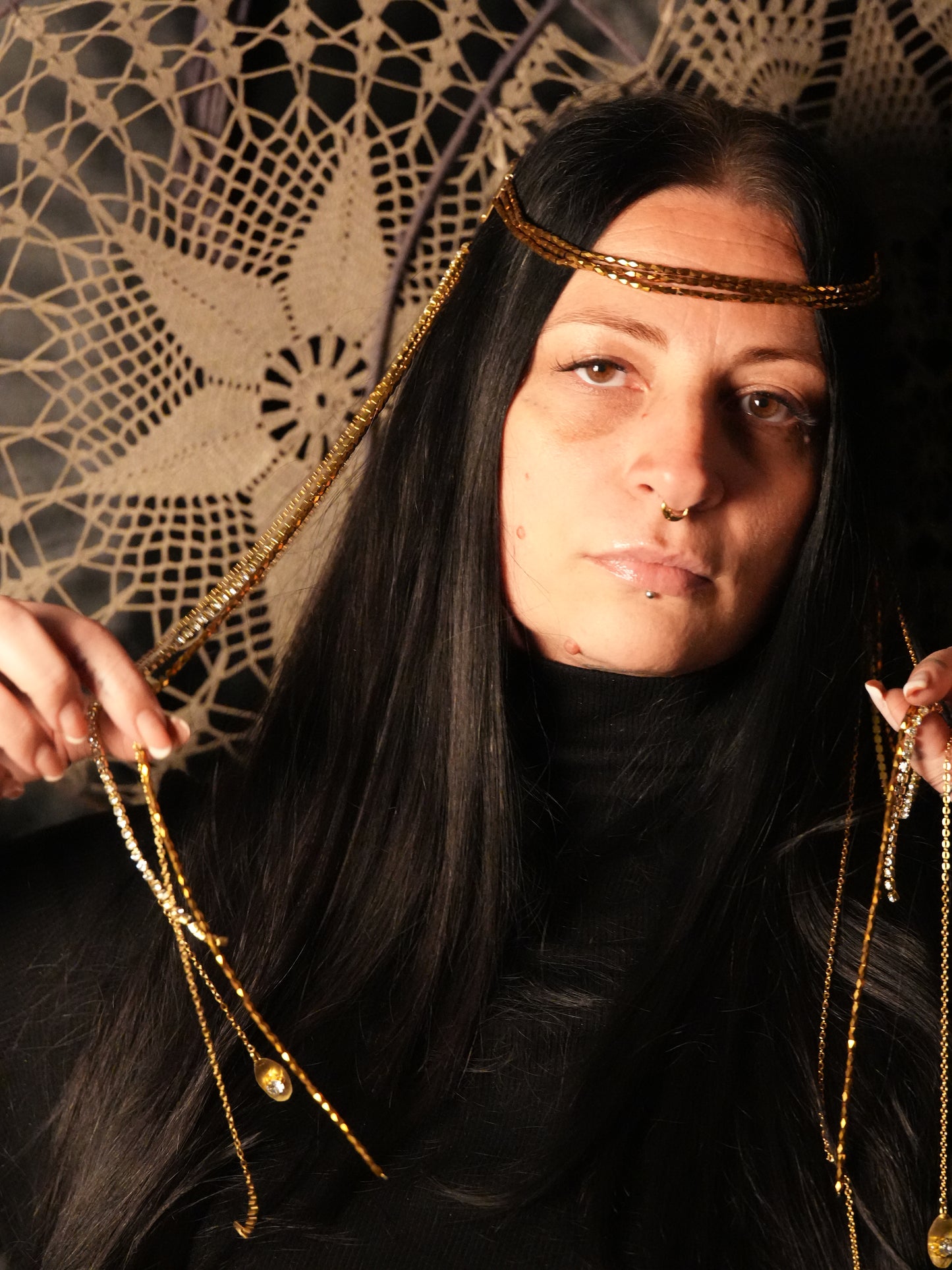 Head chain Curly hair