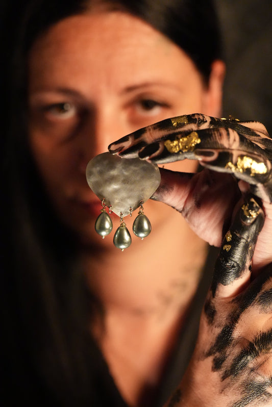 Orecchino Heart Pearl's