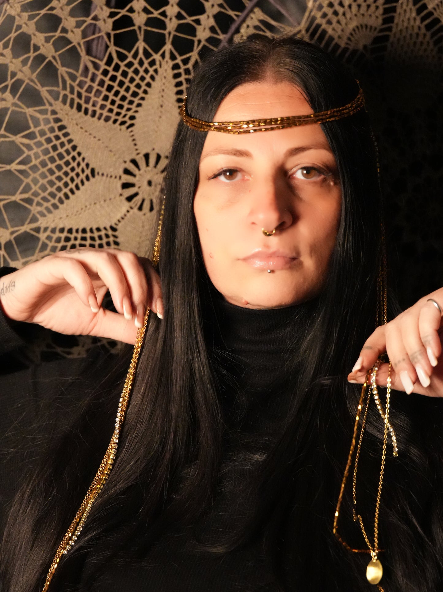 Head chain Curly hair