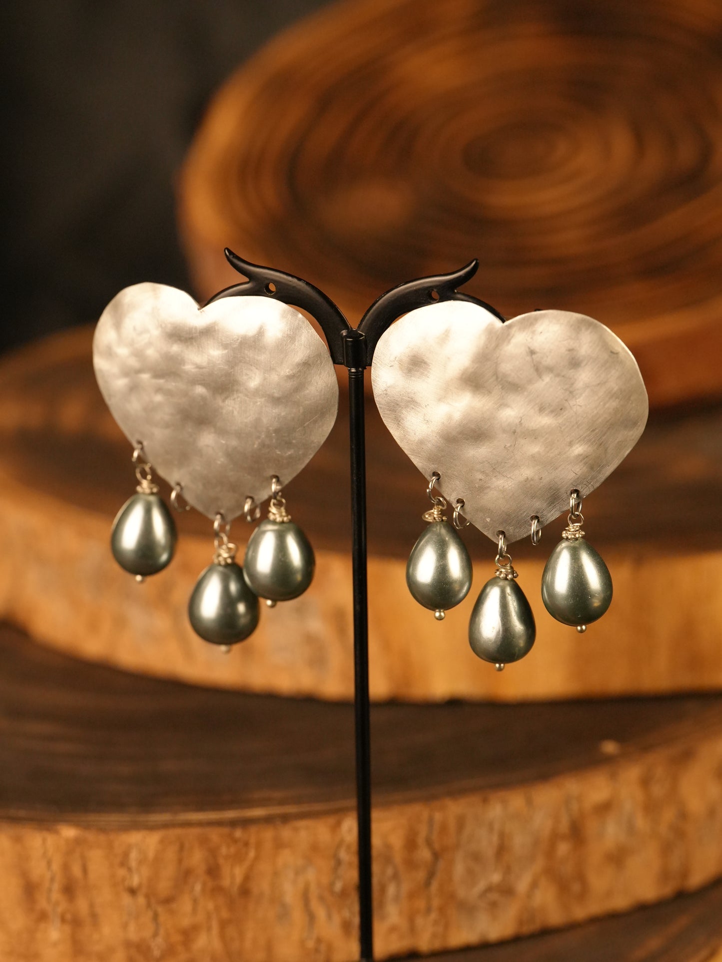 Orecchino Heart Pearl's
