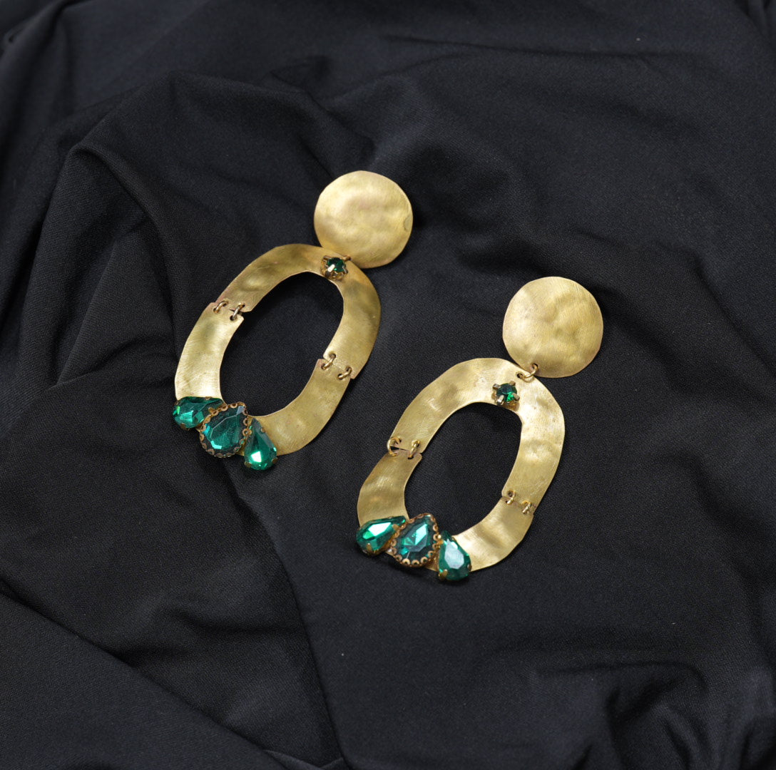 Orecchino Green oval