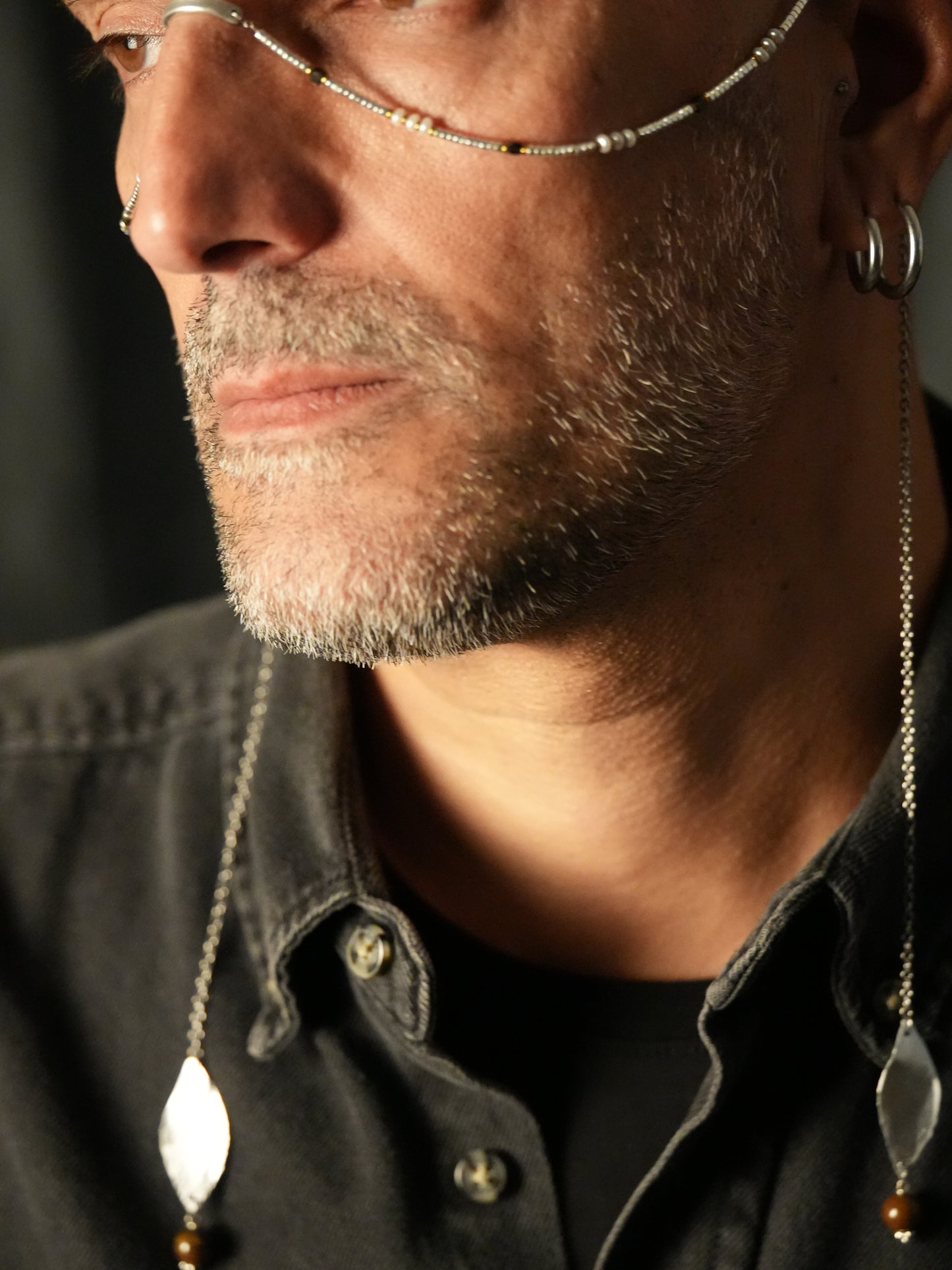 Face chain slim argento Tite