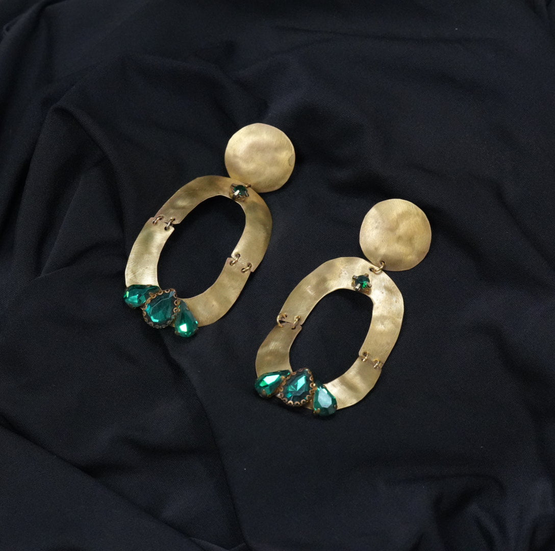 Orecchino Green oval