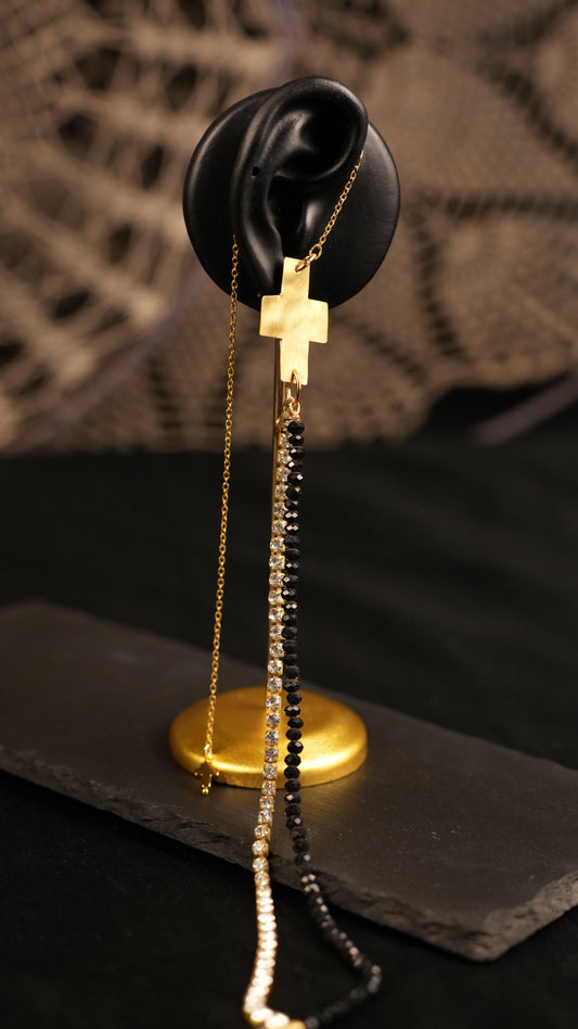 Mono orecchino Kaan chain “Croce”