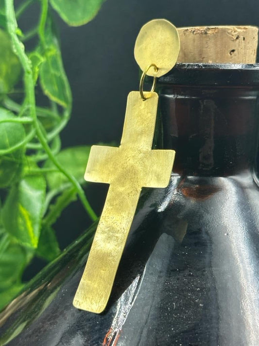 Orecchini gold cross