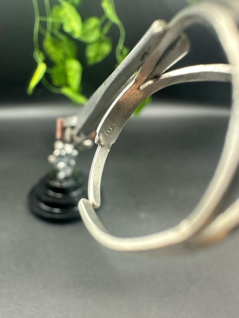 Anello argento regolabile Agata fossile