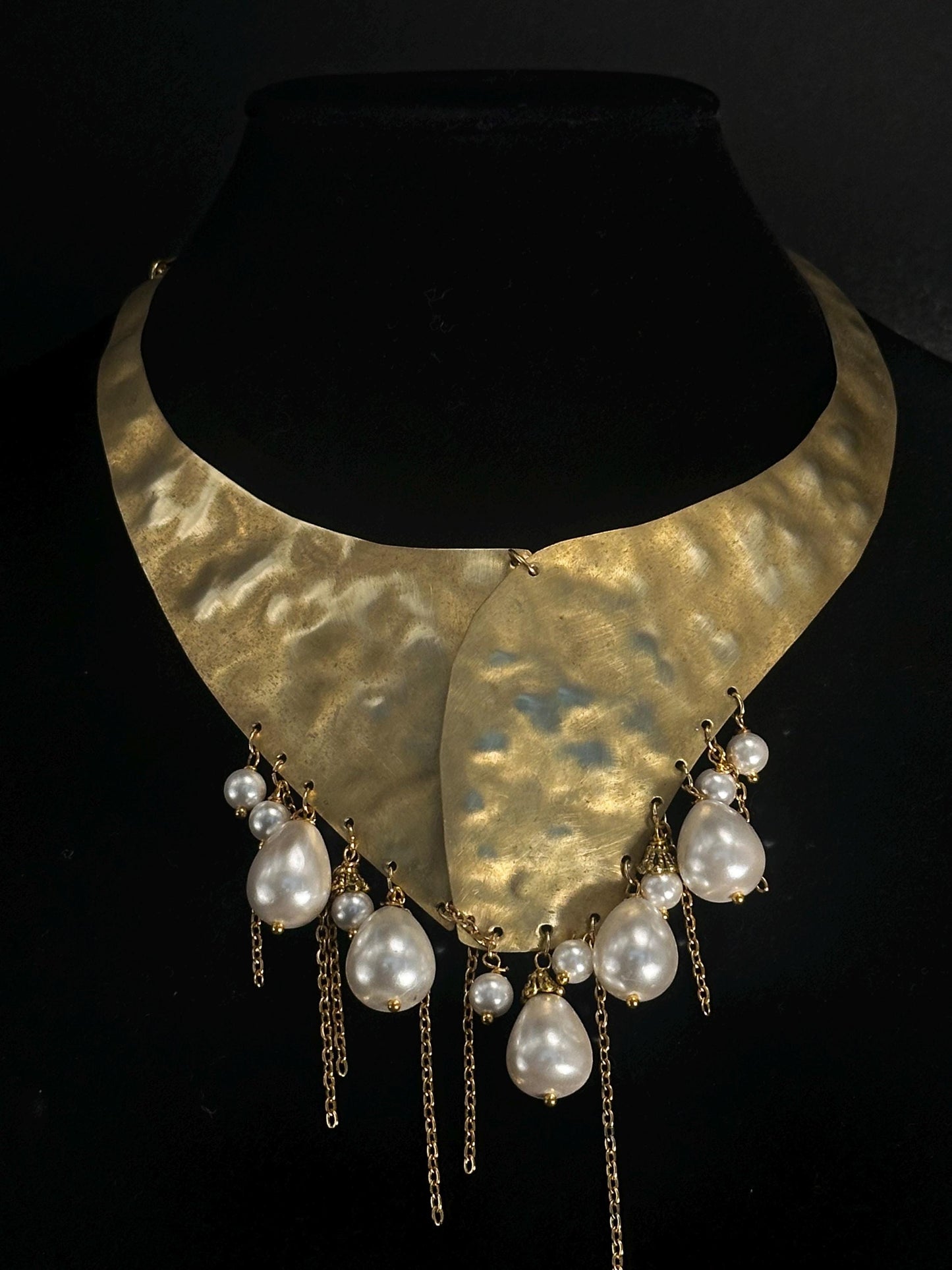 Collana ottone perle barocche