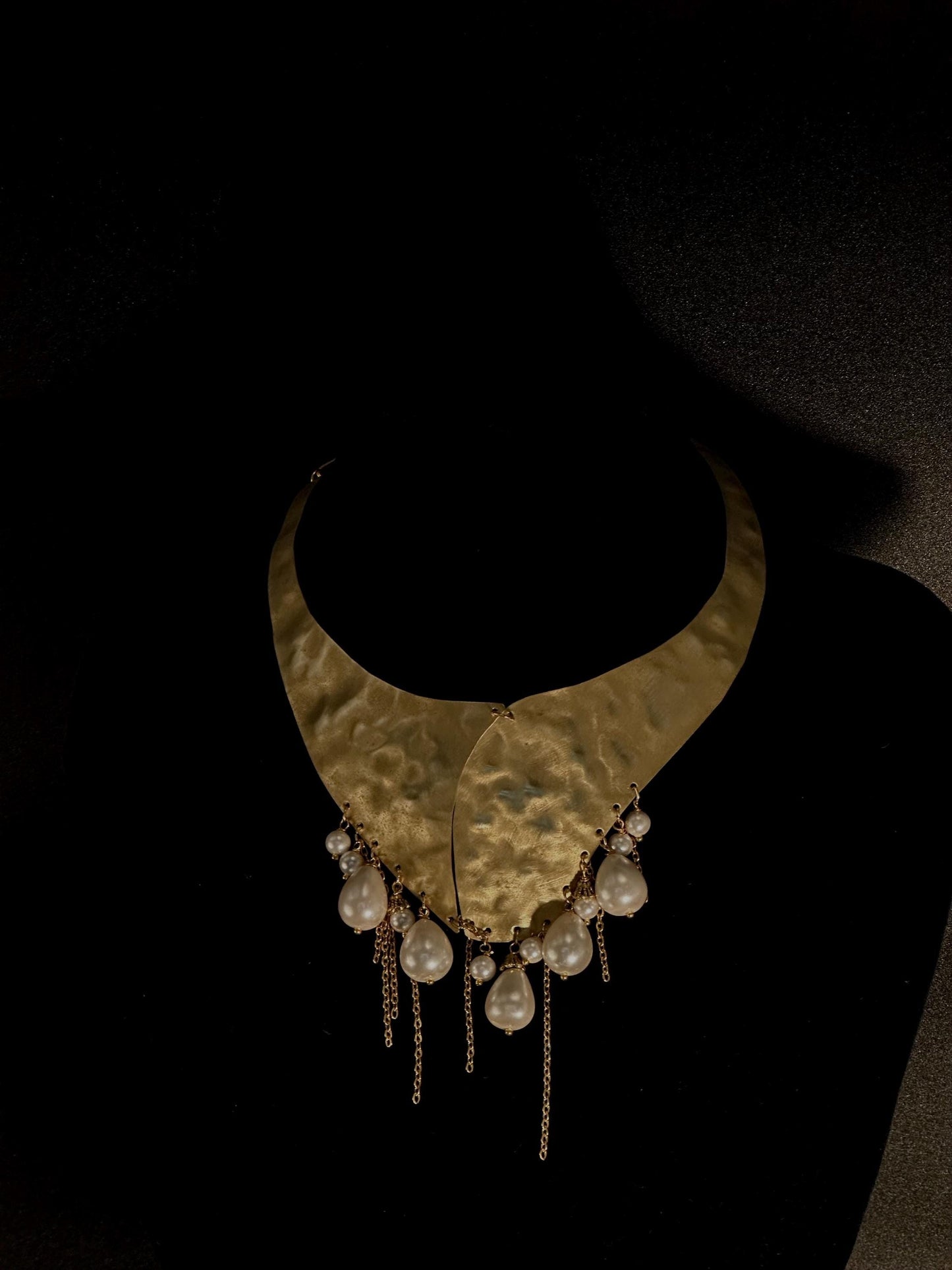 Collana ottone perle barocche