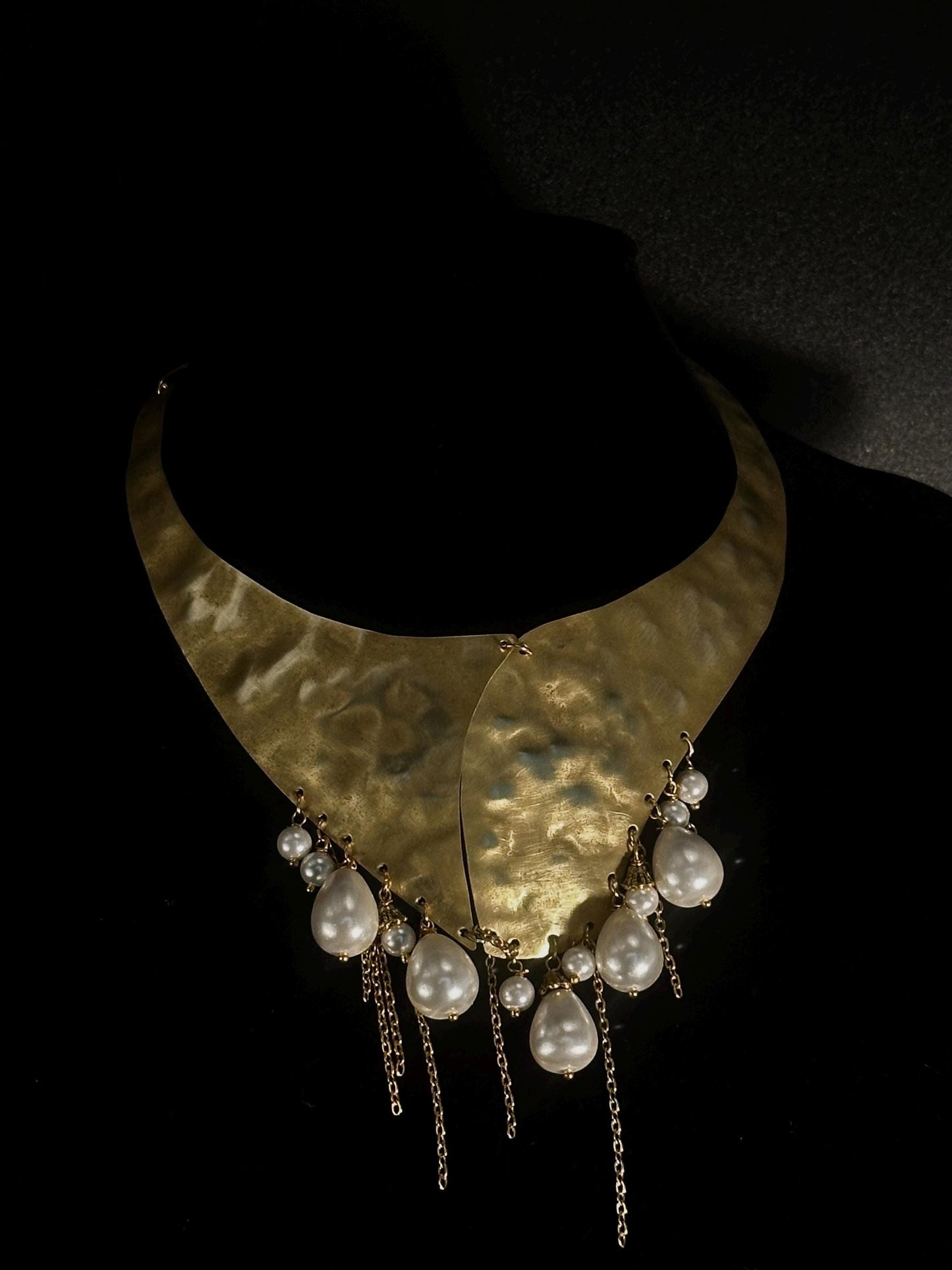 Collana ottone perle barocche