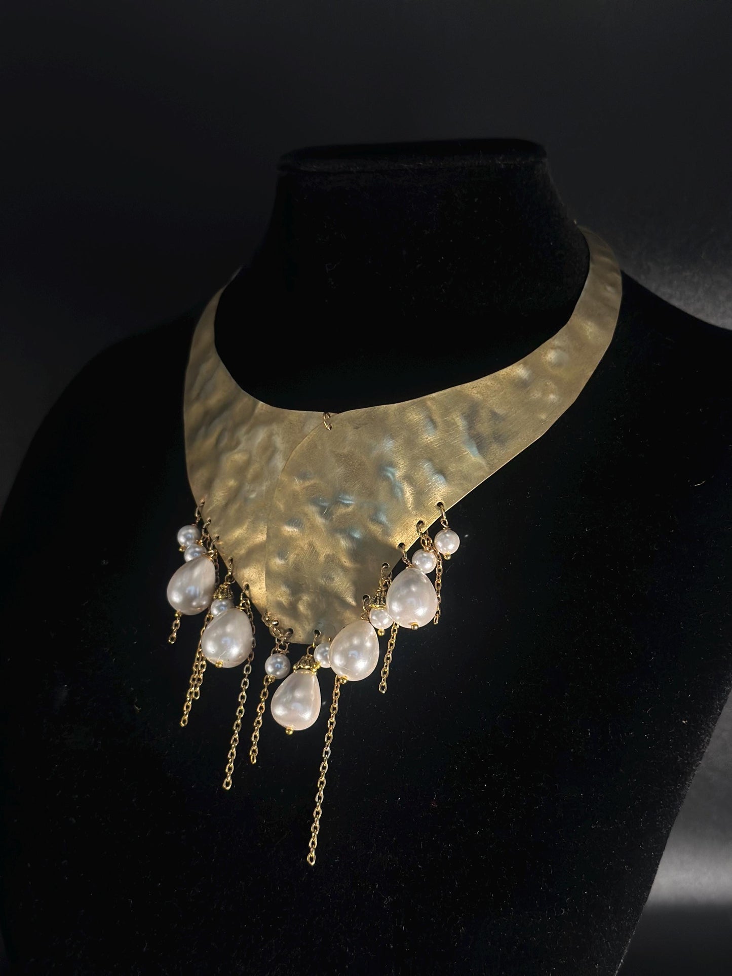 Collana ottone perle barocche