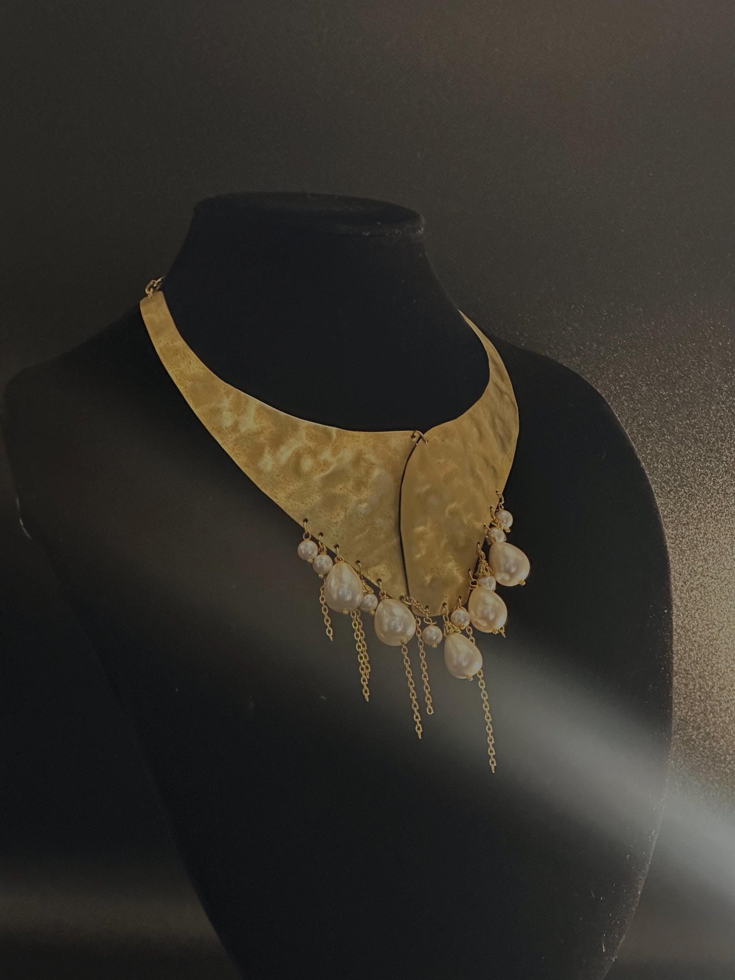 Collana ottone perle barocche