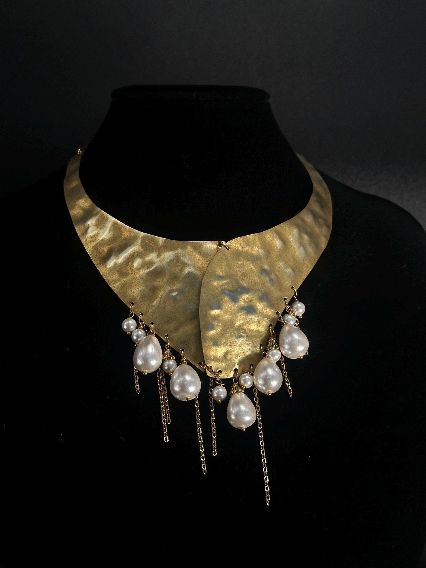 Collana ottone perle barocche