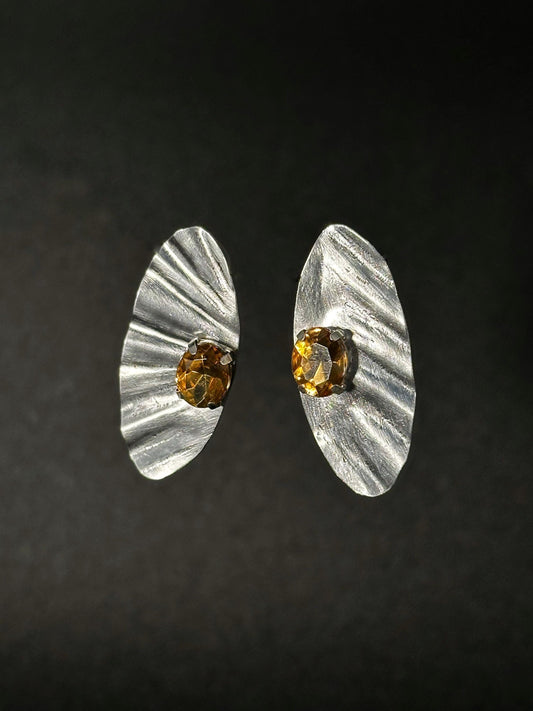 Orecchini  alluminio cristallo ambra